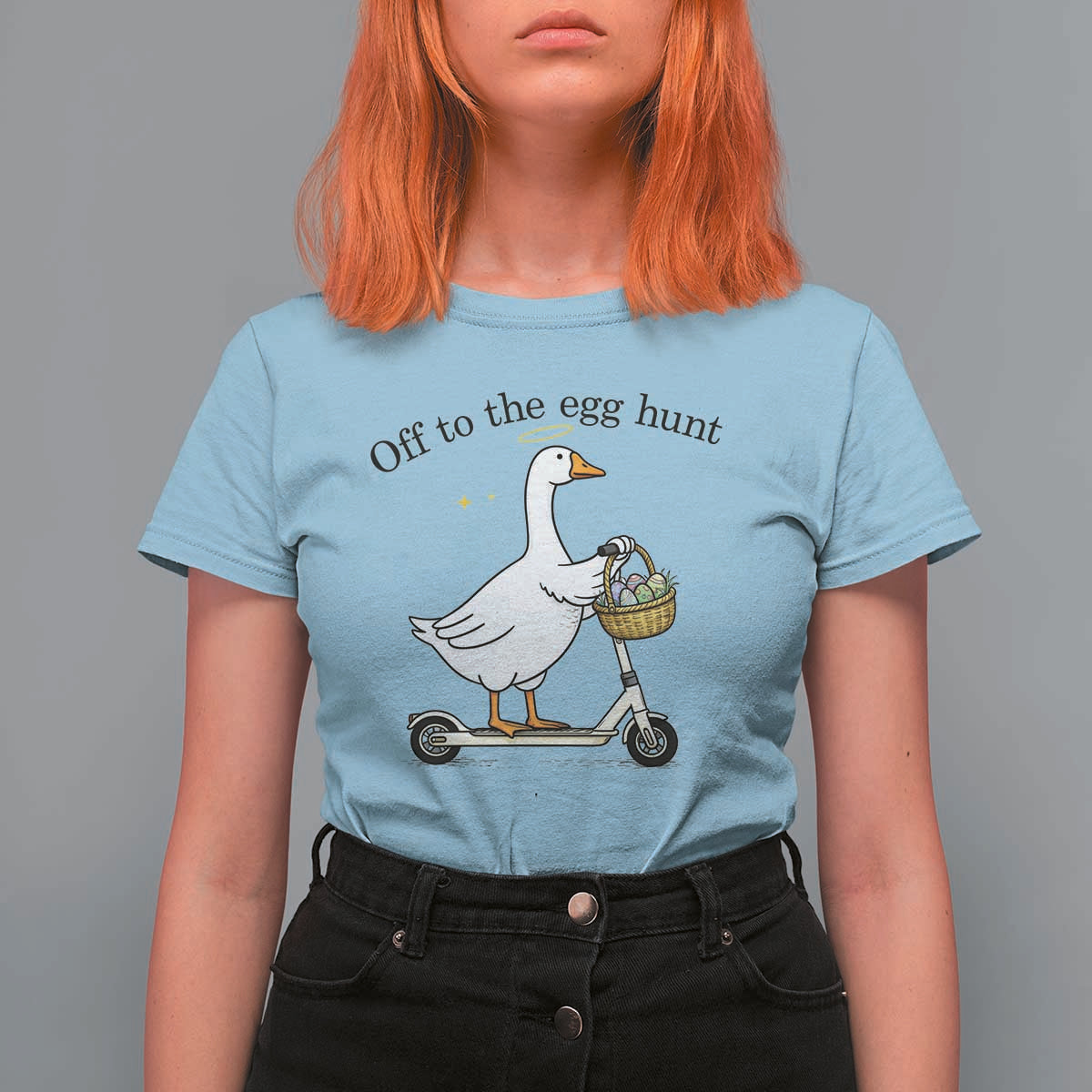 Off To The Egg Hunt T Shirt For Women Funny Easter Goose