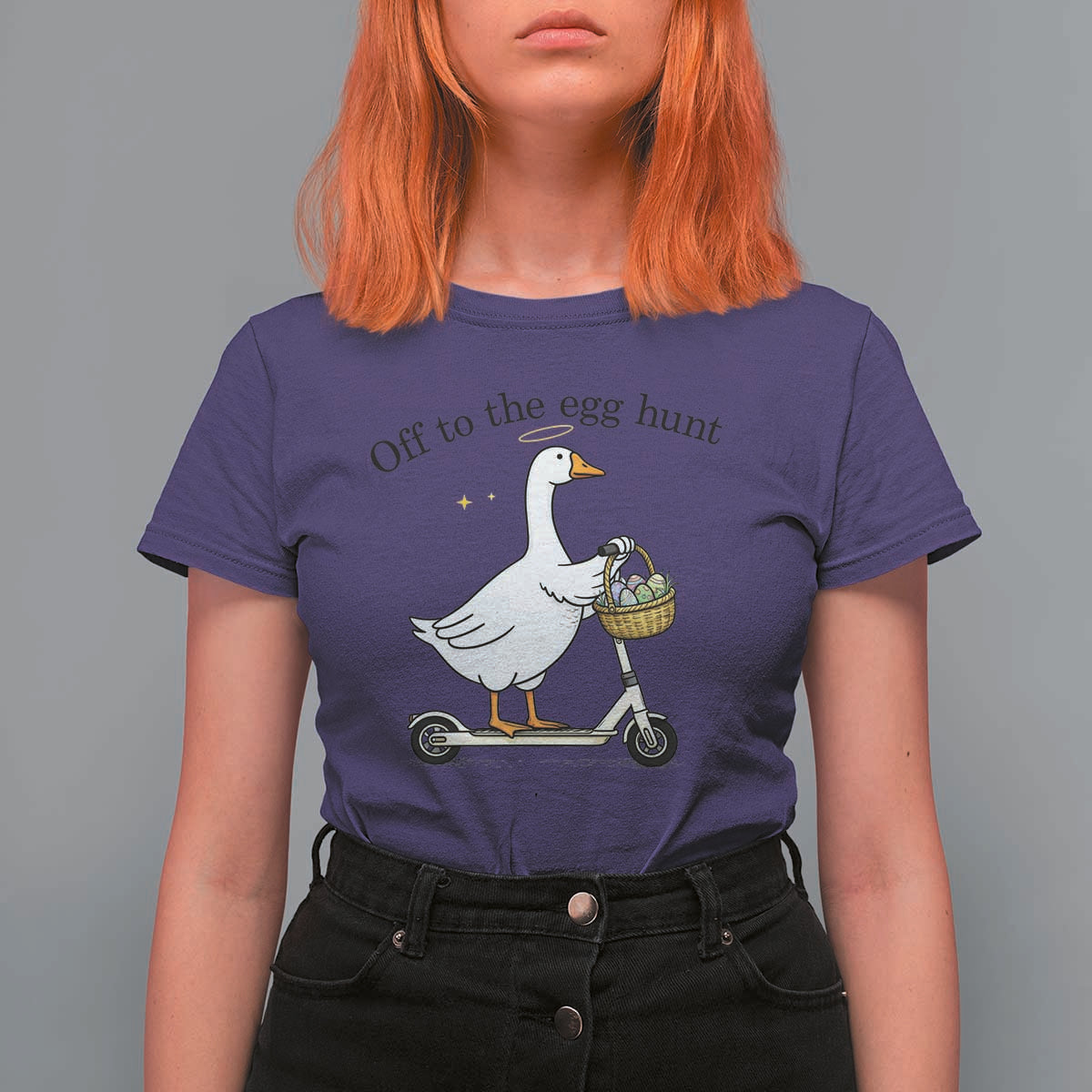 Off To The Egg Hunt T Shirt For Women Funny Easter Goose