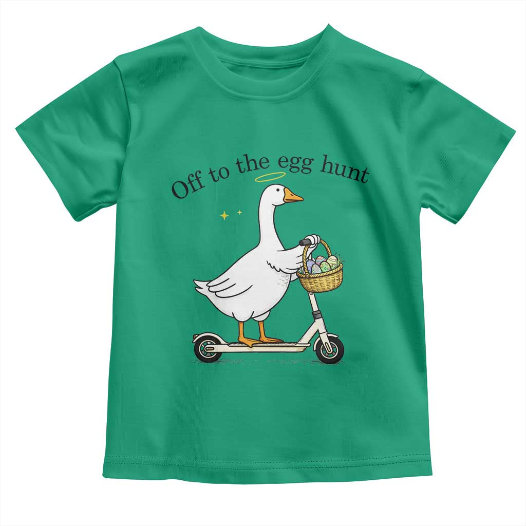 Off To The Egg Hunt Toddler T Shirt Funny Easter Goose