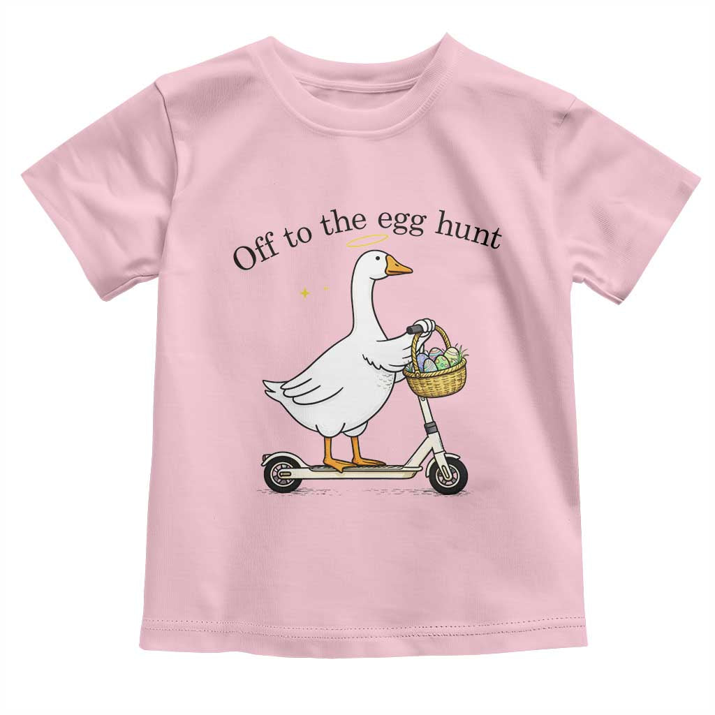 Off To The Egg Hunt Toddler T Shirt Funny Easter Goose