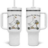 Off To The Egg Hunt Tumbler With Handle Funny Easter Goose