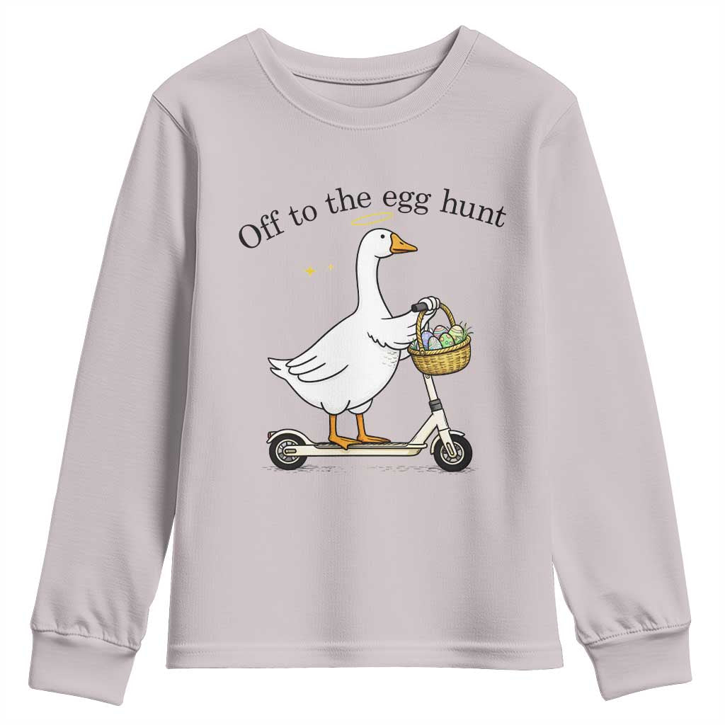 Off To The Egg Hunt Youth Sweatshirt Funny Easter Goose