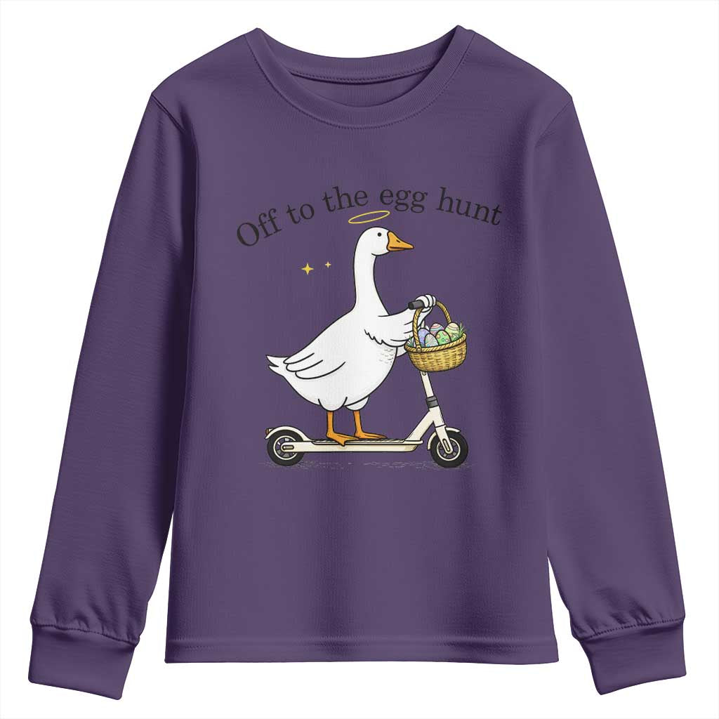 Off To The Egg Hunt Youth Sweatshirt Funny Easter Goose