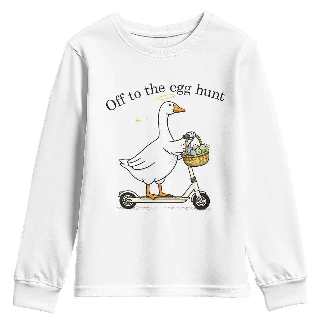 Off To The Egg Hunt Youth Sweatshirt Funny Easter Goose