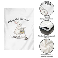 Off To The Egg Hunt Garden Flag Funny Easter Bunny