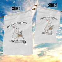 Off To The Egg Hunt Garden Flag Funny Easter Bunny