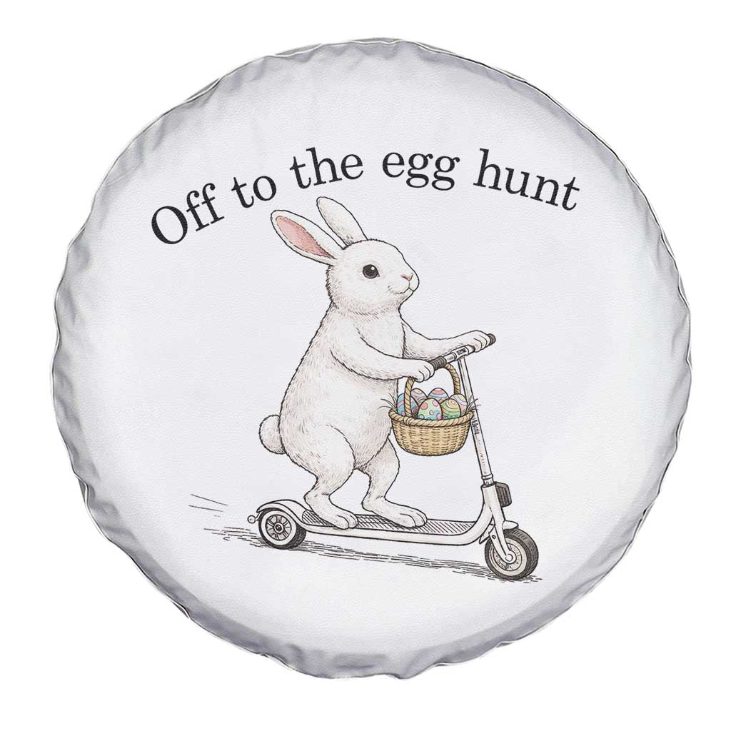 Off To The Egg Hunt Spare Tire Cover Funny Easter Bunny