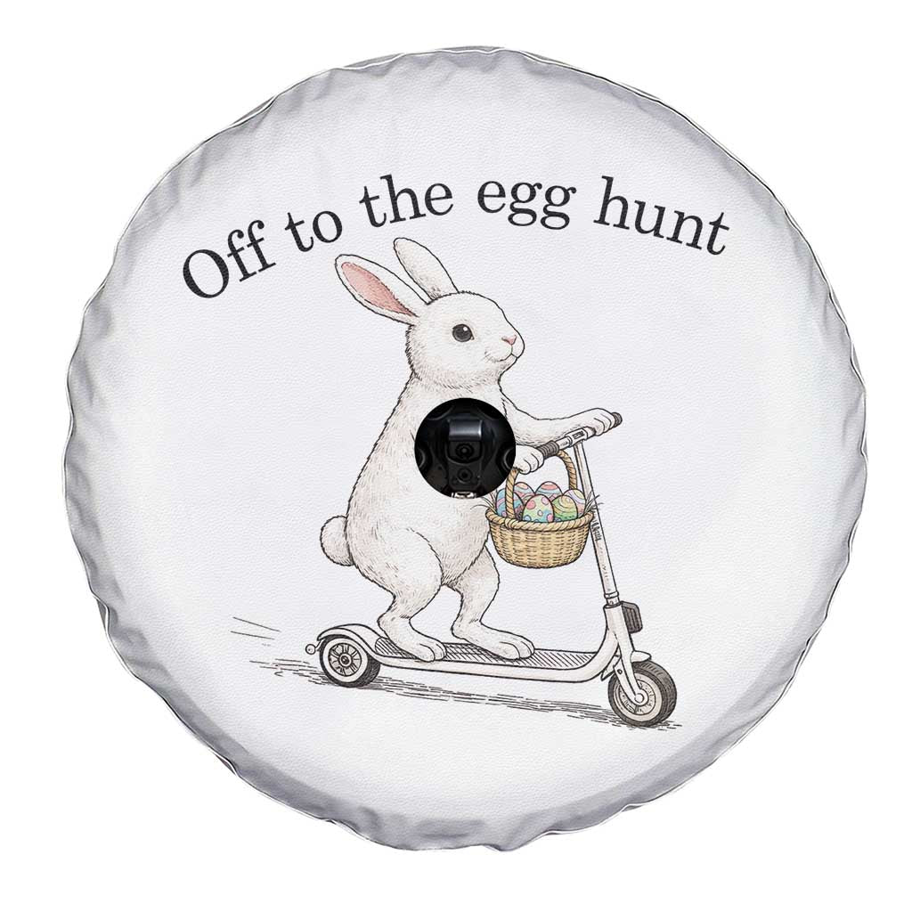 Off To The Egg Hunt Spare Tire Cover Funny Easter Bunny