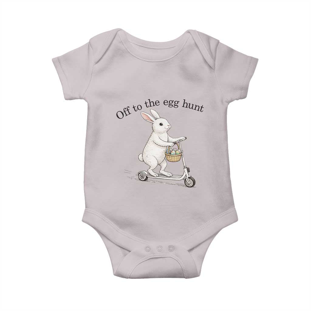 Off To The Egg Hunt Baby Onesie Funny Easter Bunny