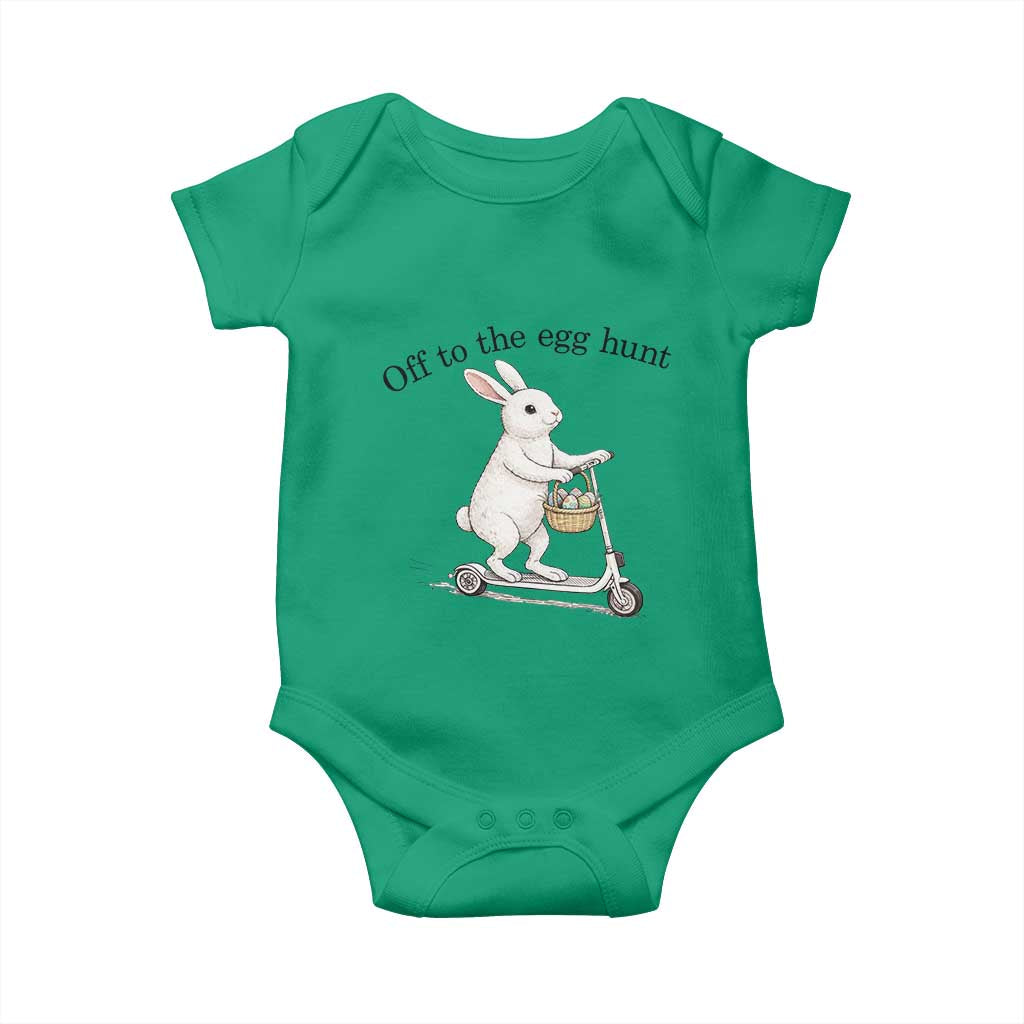 Off To The Egg Hunt Baby Onesie Funny Easter Bunny