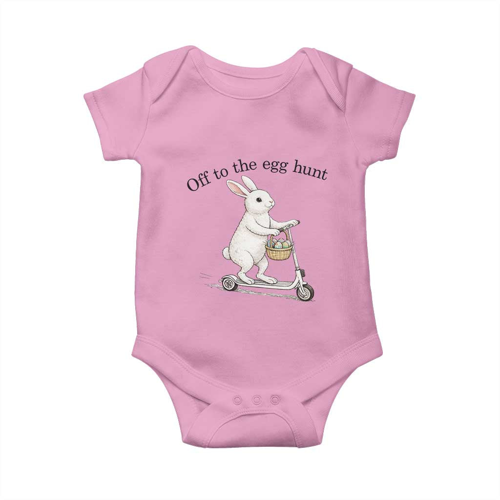 Off To The Egg Hunt Baby Onesie Funny Easter Bunny