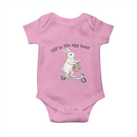 Off To The Egg Hunt Baby Onesie Funny Easter Bunny