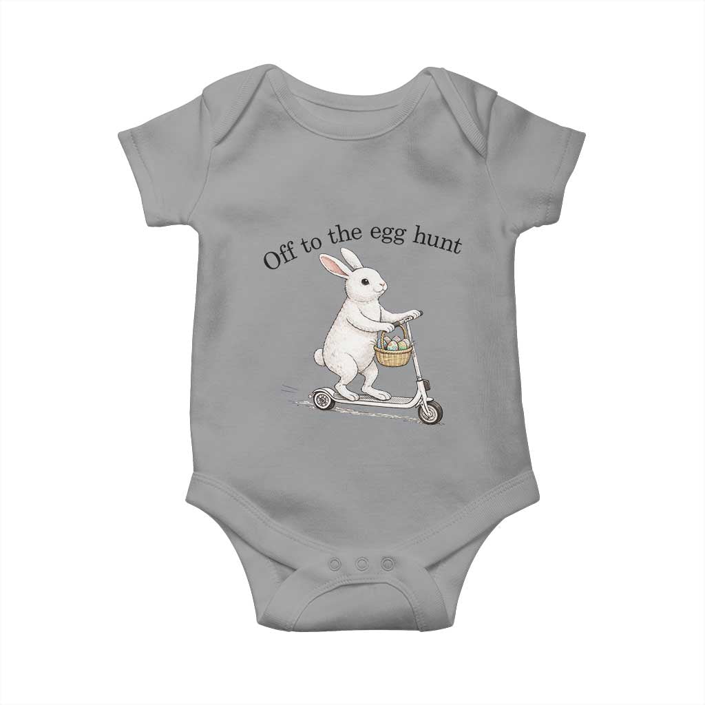 Off To The Egg Hunt Baby Onesie Funny Easter Bunny