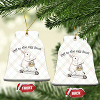 Off To The Egg Hunt Ceramic Ornament Funny Easter Bunny