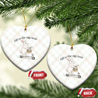 Off To The Egg Hunt Ceramic Ornament Funny Easter Bunny