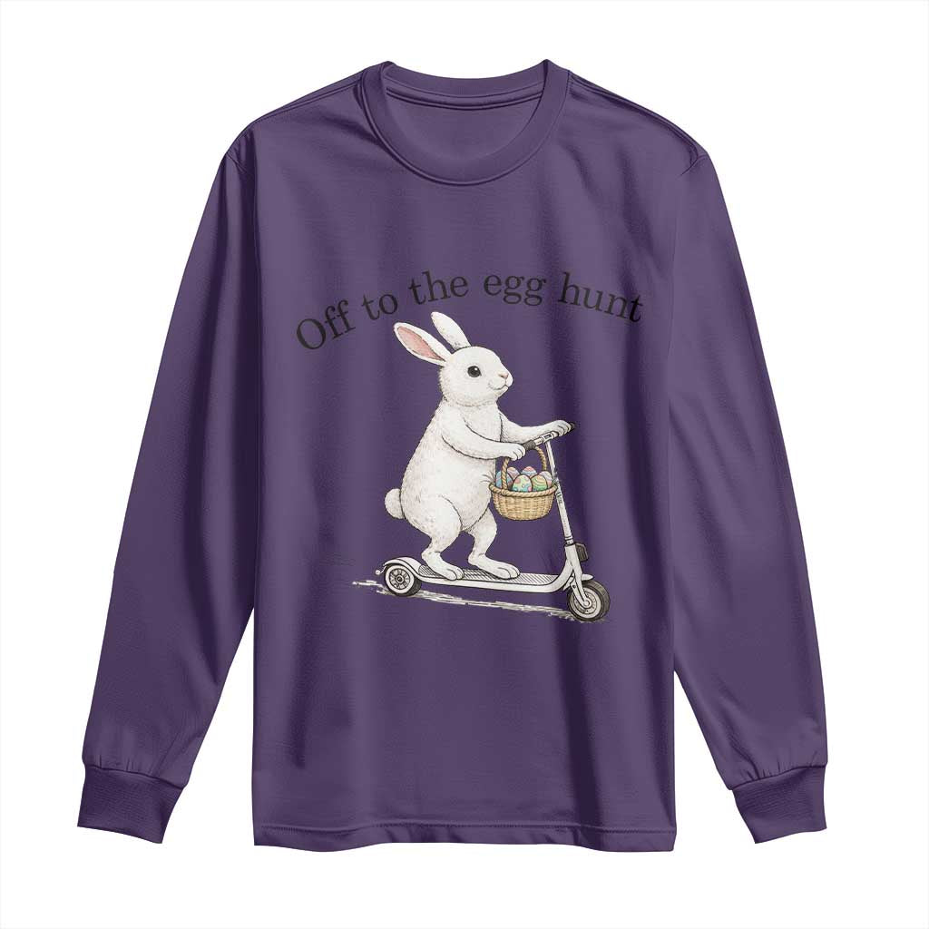 Off To The Egg Hunt Long Sleeve Shirt Funny Easter Bunny