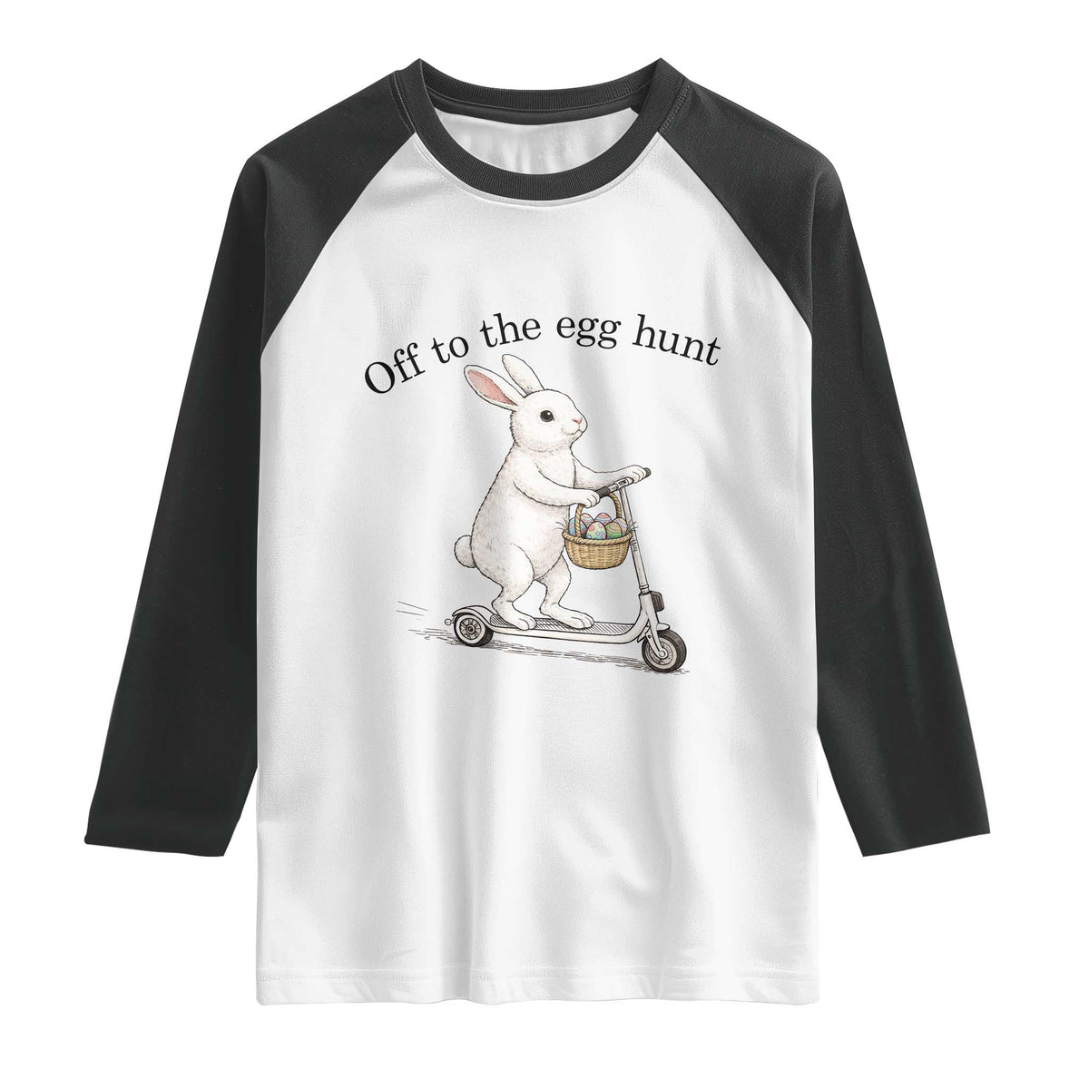 Off To The Egg Hunt Raglan Shirt Funny Easter Bunny
