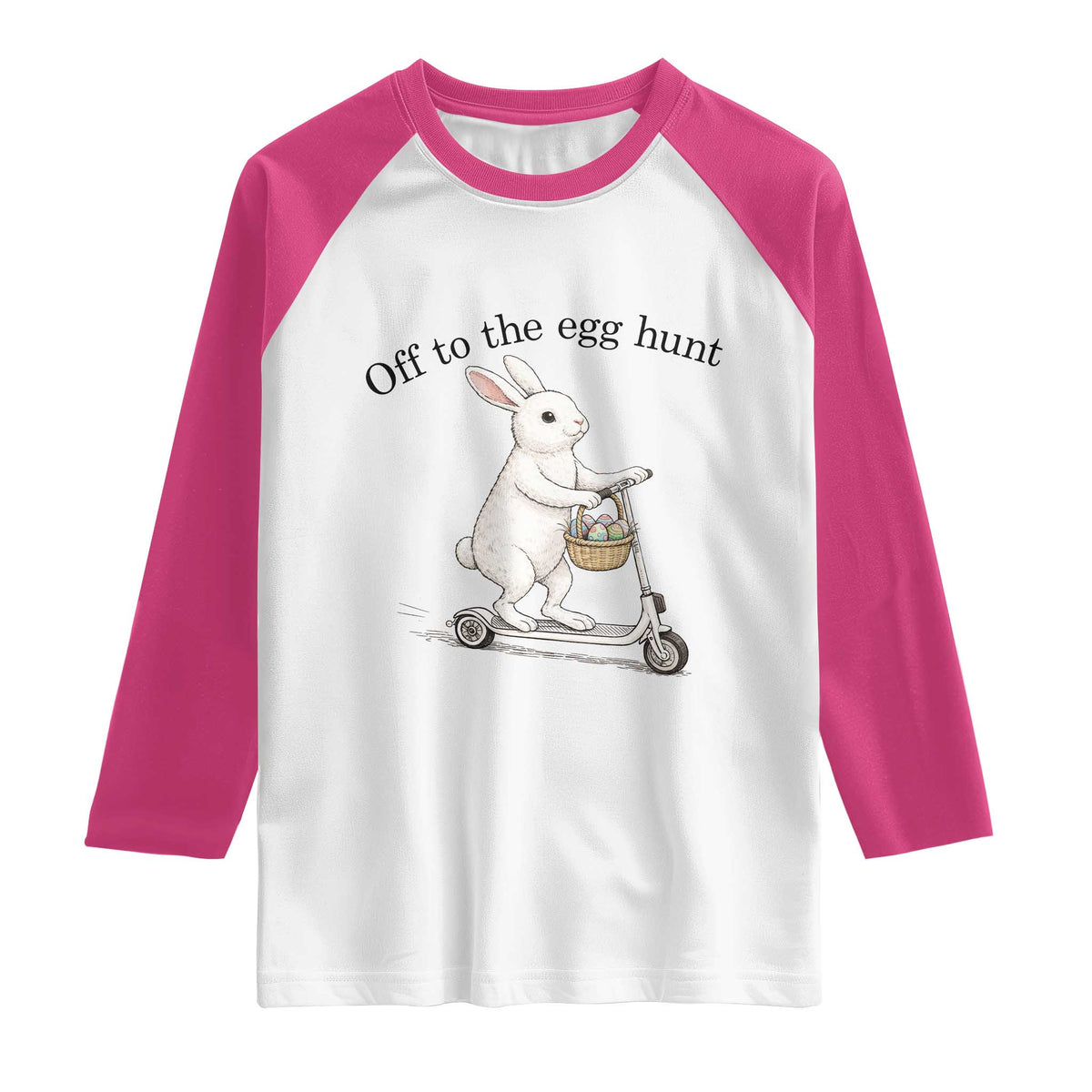 Off To The Egg Hunt Raglan Shirt Funny Easter Bunny