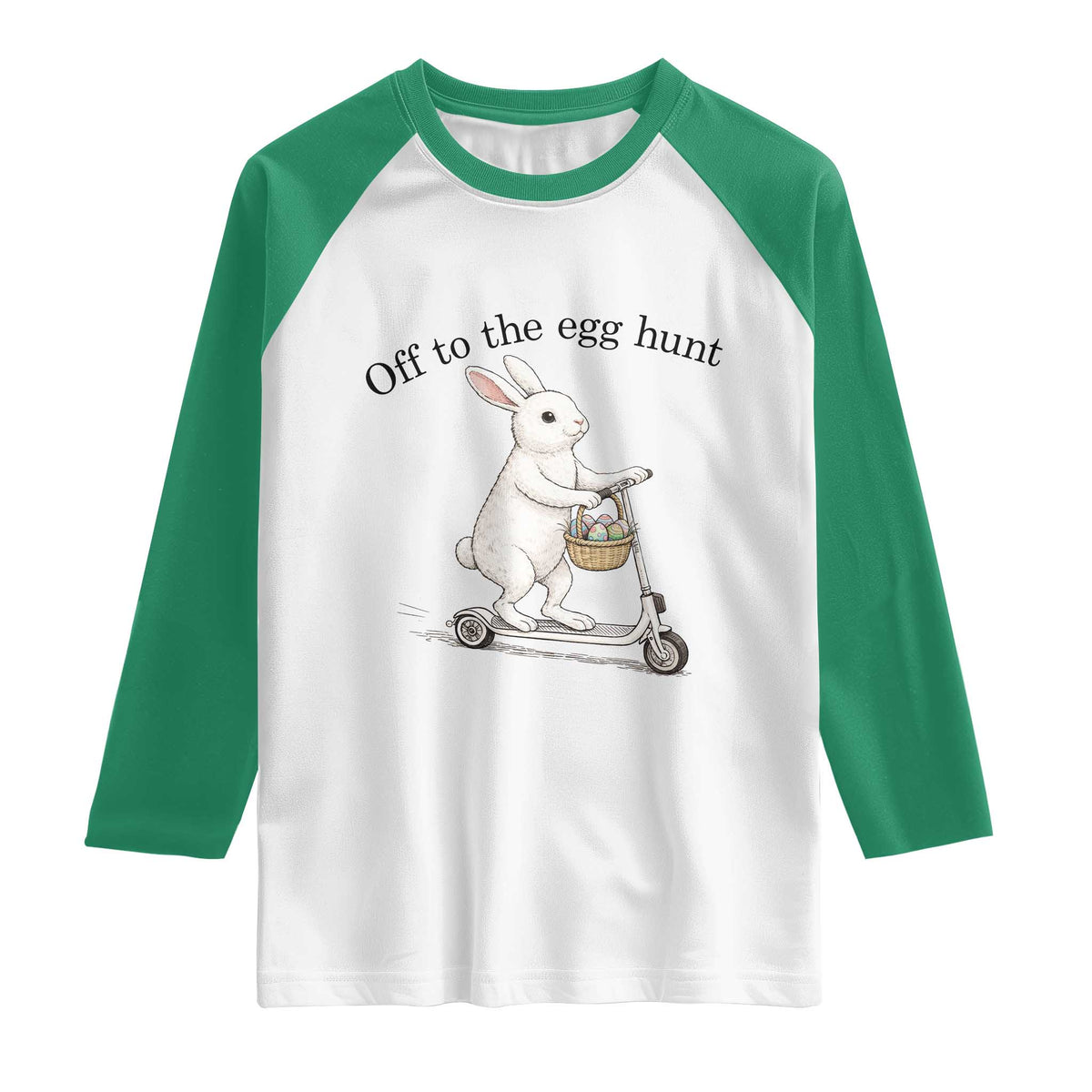 Off To The Egg Hunt Raglan Shirt Funny Easter Bunny
