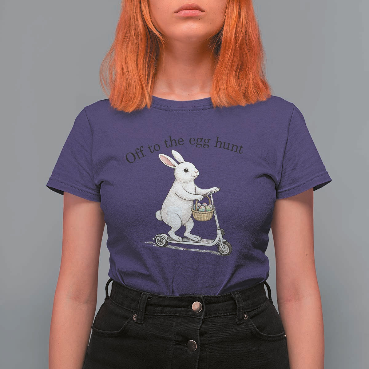 Off To The Egg Hunt T Shirt For Women Funny Easter Bunny