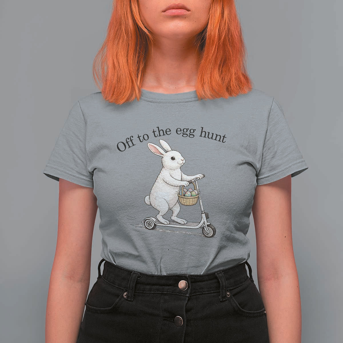 Off To The Egg Hunt T Shirt For Women Funny Easter Bunny