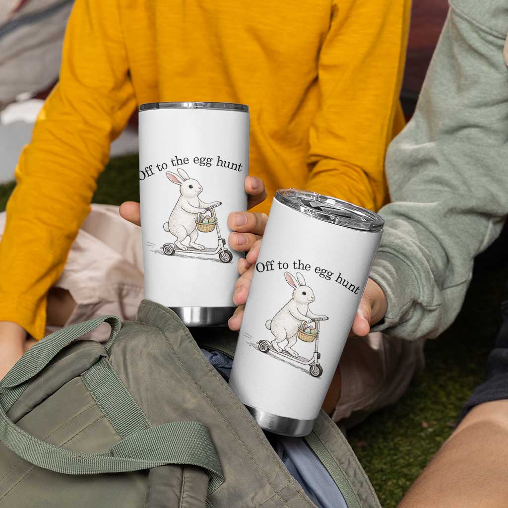 Off To The Egg Hunt Tumbler Cup Funny Easter Bunny