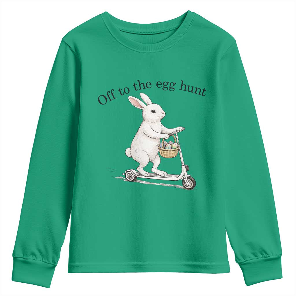 Off To The Egg Hunt Youth Sweatshirt Funny Easter Bunny