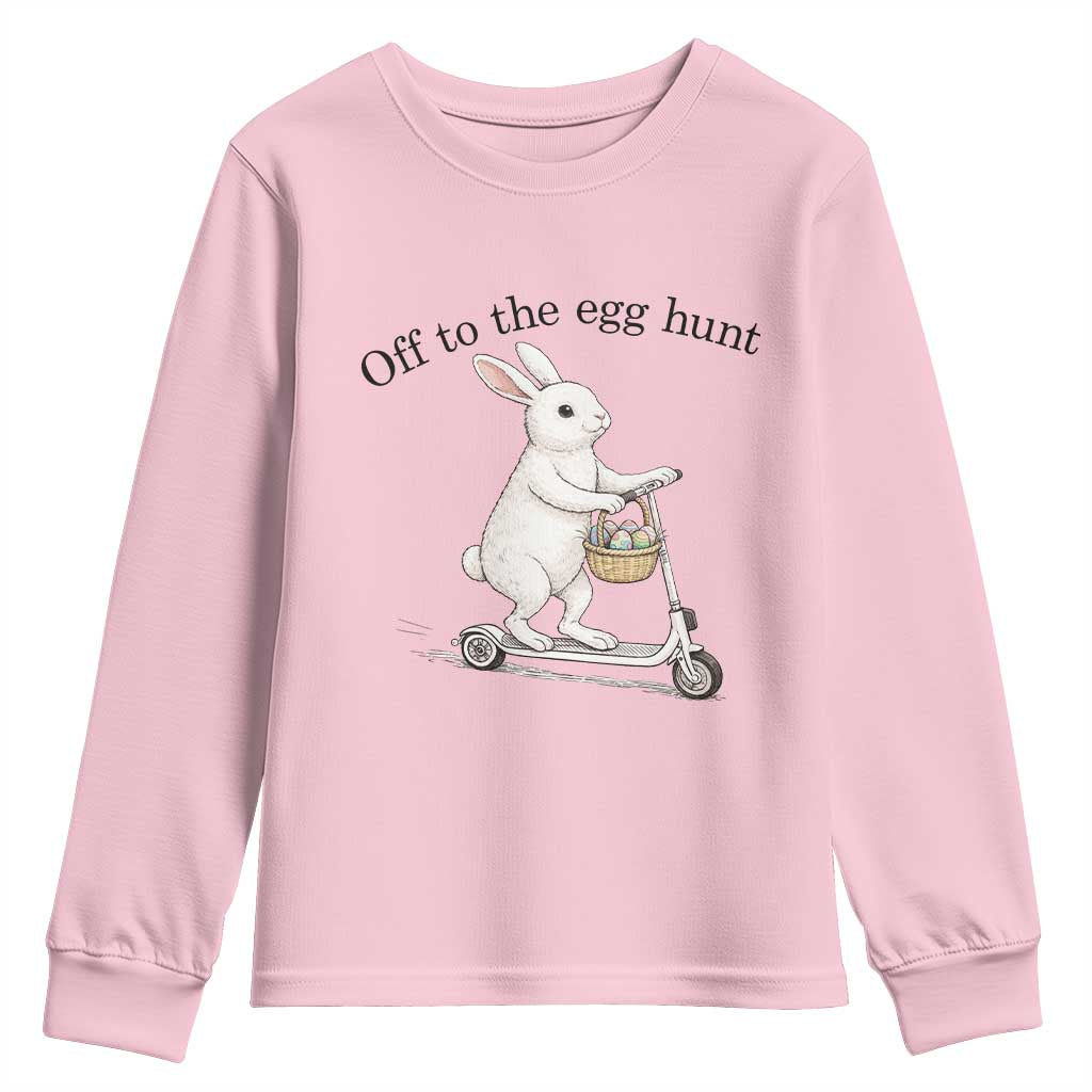 Off To The Egg Hunt Youth Sweatshirt Funny Easter Bunny