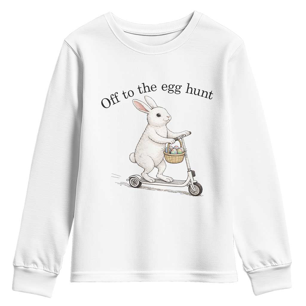 Off To The Egg Hunt Youth Sweatshirt Funny Easter Bunny