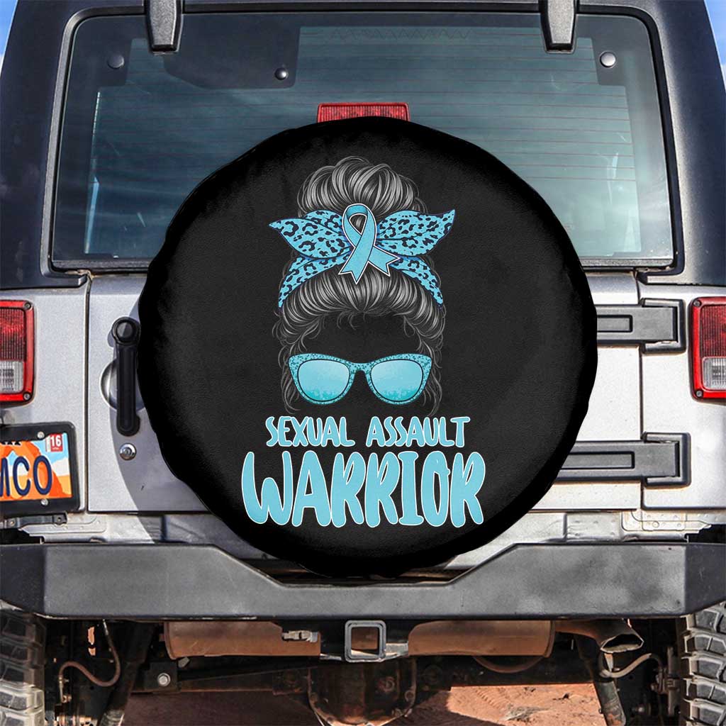 Sexual Assault Awareness Messy Bun Support Survivors Spare Tire Cover