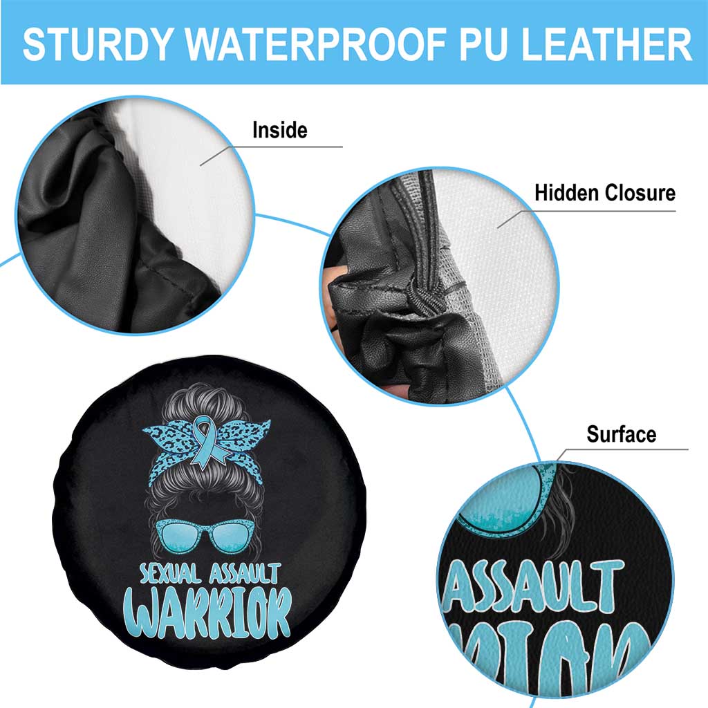 Sexual Assault Awareness Messy Bun Support Survivors Spare Tire Cover