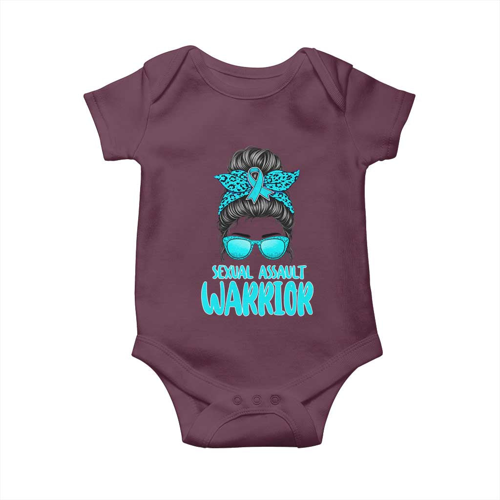 Sexual Assault Awareness Messy Bun Support Survivors Baby Onesie