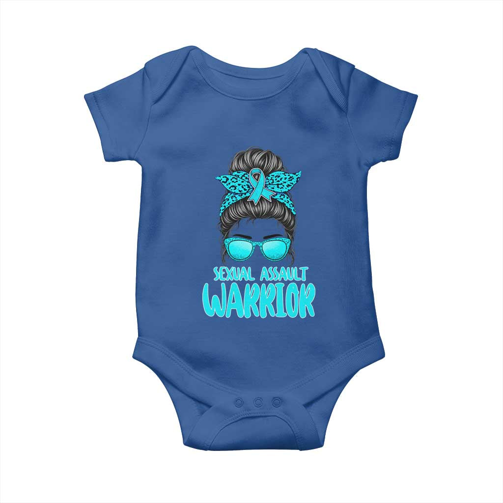 Sexual Assault Awareness Messy Bun Support Survivors Baby Onesie