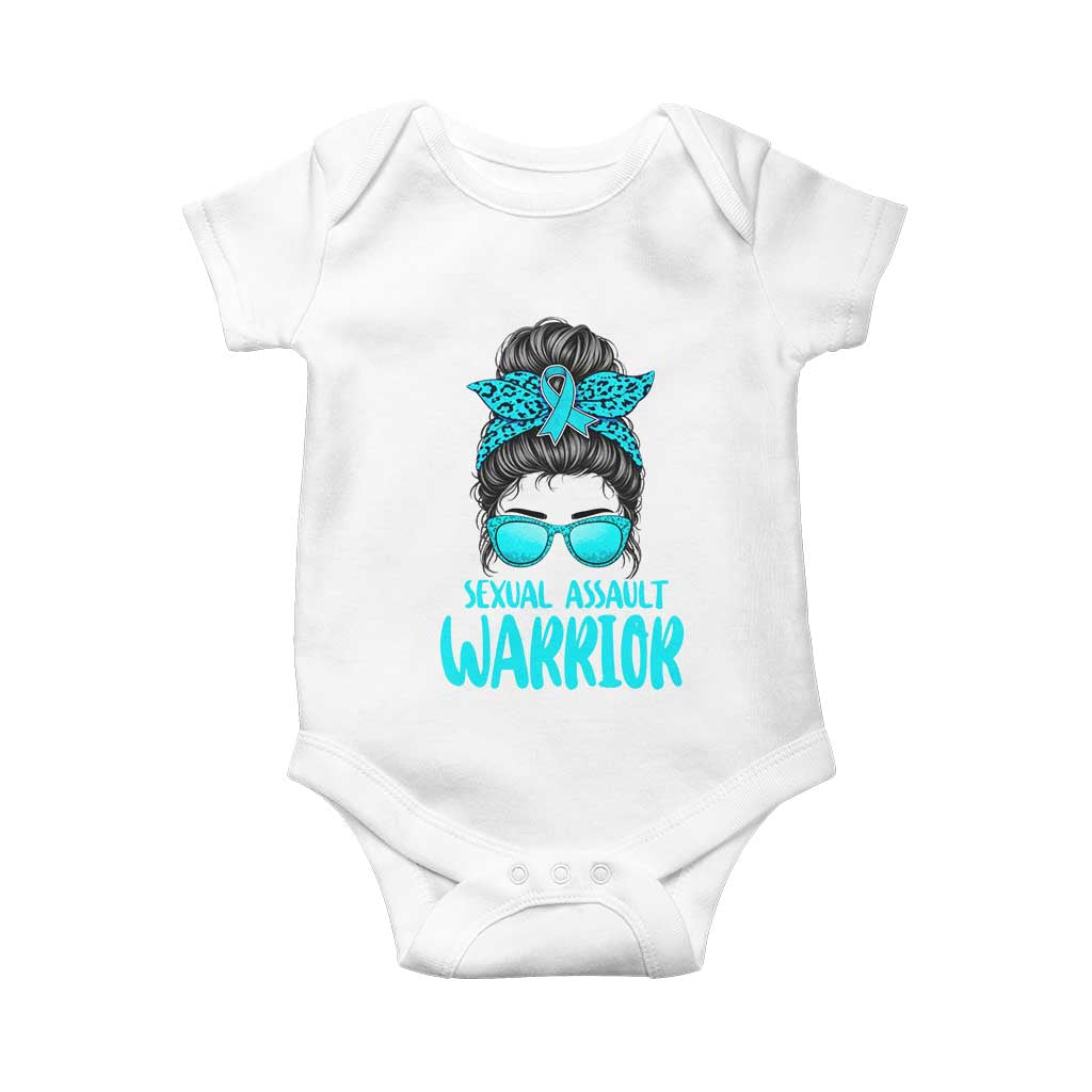 Sexual Assault Awareness Messy Bun Support Survivors Baby Onesie