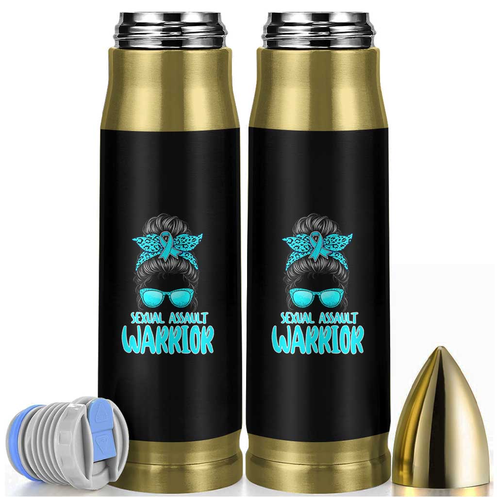 Sexual Assault Awareness Messy Bun Support Survivors Bullet Tumbler