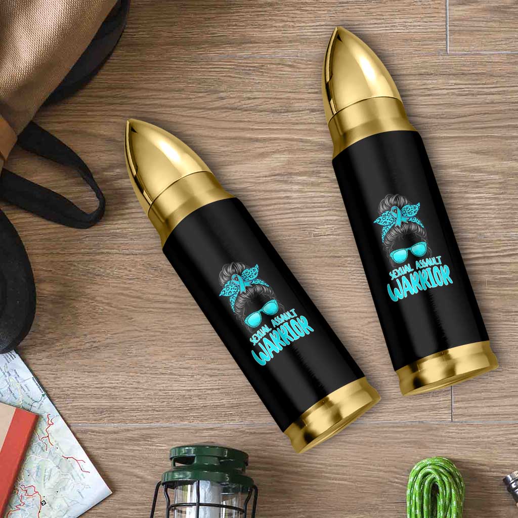 Sexual Assault Awareness Messy Bun Support Survivors Bullet Tumbler