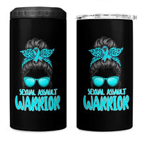 Sexual Assault Awareness Messy Bun Support Survivors 4 in 1 Can Cooler Tumbler