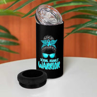 Sexual Assault Awareness Messy Bun Support Survivors 4 in 1 Can Cooler Tumbler