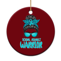 Sexual Assault Awareness Messy Bun Support Survivors Ceramic Ornament