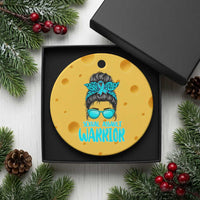 Sexual Assault Awareness Messy Bun Support Survivors Ceramic Ornament