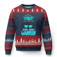 Sexual Assault Awareness Messy Bun Support Survivors Ugly Christmas Sweater