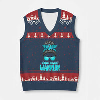 Sexual Assault Awareness Messy Bun Support Survivors V-Neck Knit Sweater Vest