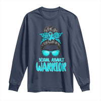 Sexual Assault Awareness Messy Bun Support Survivors Long Sleeve Shirt