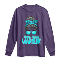 Sexual Assault Awareness Messy Bun Support Survivors Long Sleeve Shirt