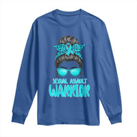 Sexual Assault Awareness Messy Bun Support Survivors Long Sleeve Shirt