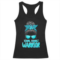 Sexual Assault Awareness Messy Bun Support Survivors Racerback Tank Top
