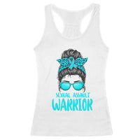 Sexual Assault Awareness Messy Bun Support Survivors Racerback Tank Top