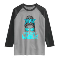 Sexual Assault Awareness Messy Bun Support Survivors Raglan Shirt