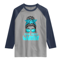 Sexual Assault Awareness Messy Bun Support Survivors Raglan Shirt
