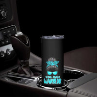 Sexual Assault Awareness Messy Bun Support Survivors Skinny Tumbler